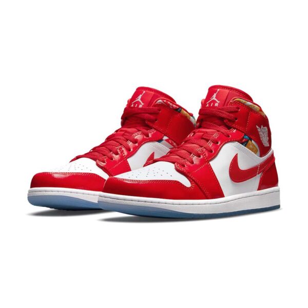 Baskets rouges vernies AJ 1 Mid – Image 2