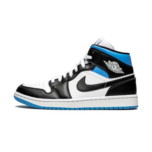 University Black White AJ 1 Mid (W) Sneakers