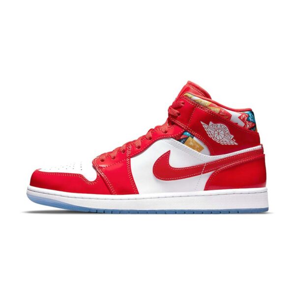 Baskets rouges vernies AJ 1 Mid