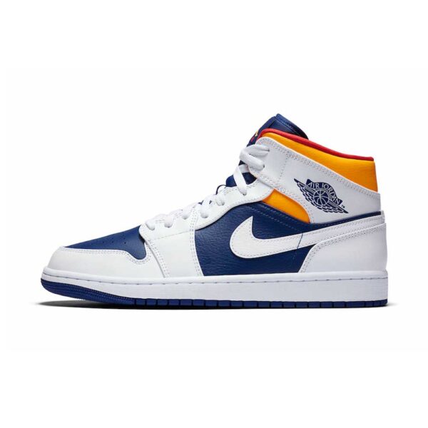 AJ 1 Mid 'White/Blue' Sneaker