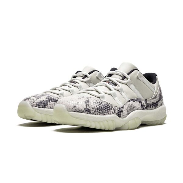 Light Bone Snakeskin AJ 11 Retro Low – Image 2